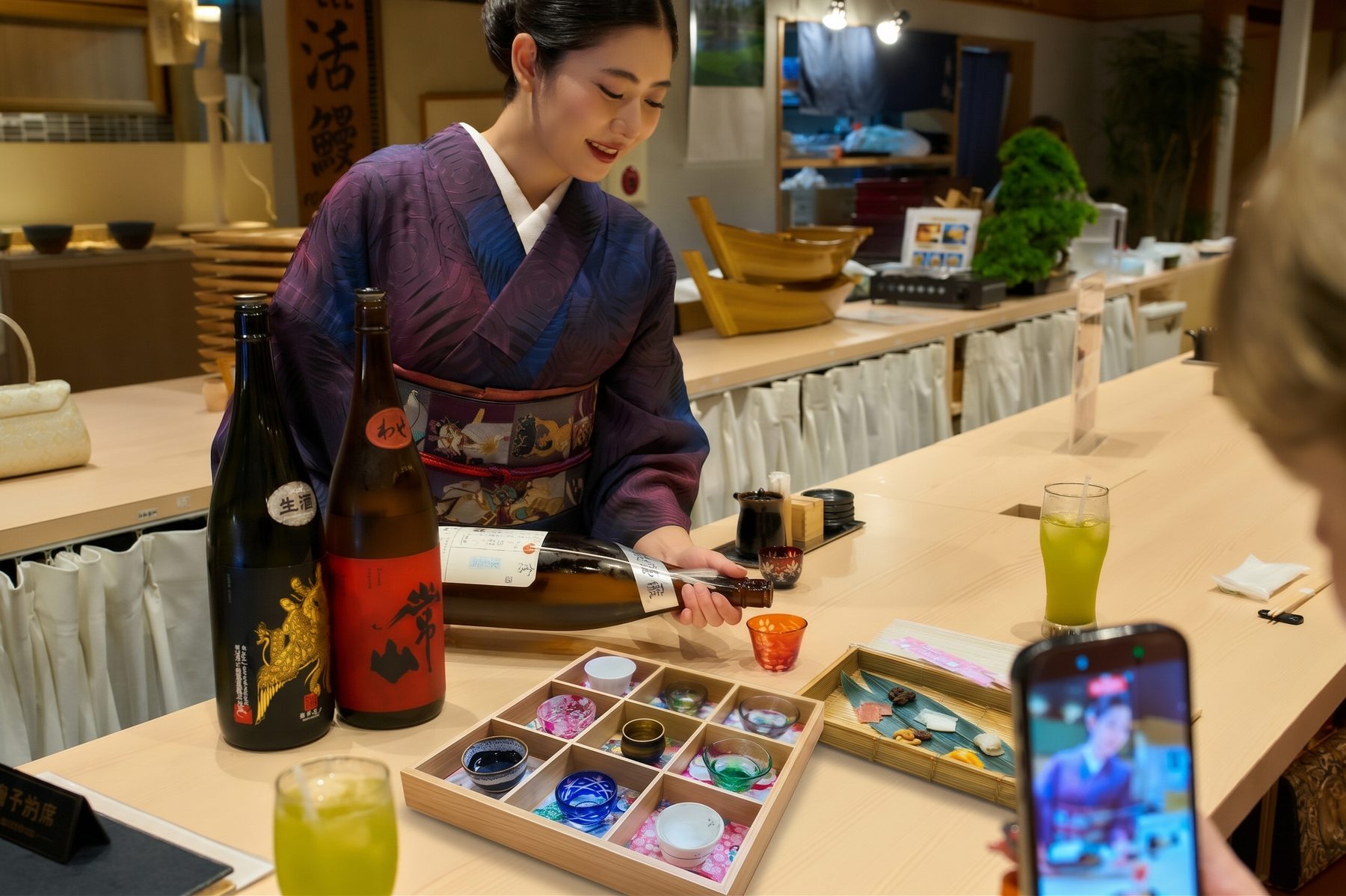 The tasting counter beside the Tsukiji Outer Market